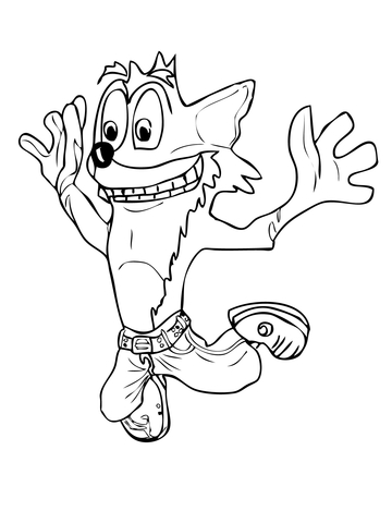 Crash Bandicoot Is Mid Jump! Coloring Page